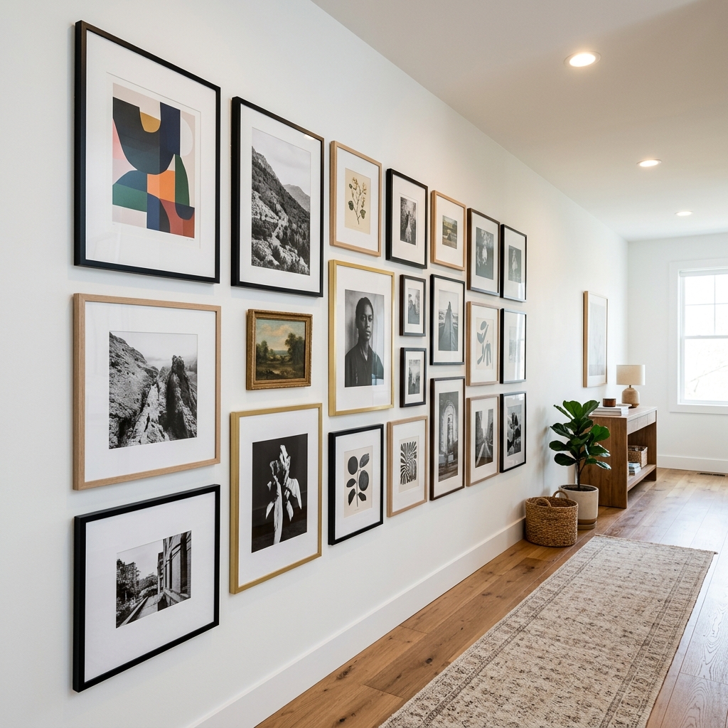 Perfectly aligned gallery wall